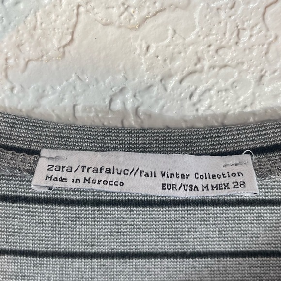 ZARA Trafaluc Striped Short Sleeve Scoop Neck Shirt Dress Women's Size Medium - Picture 7 of 7